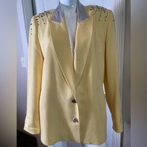 Criscione~VTG~Decorative Stud Embellished~ Notched Lapel Collared~Blazer~Size M